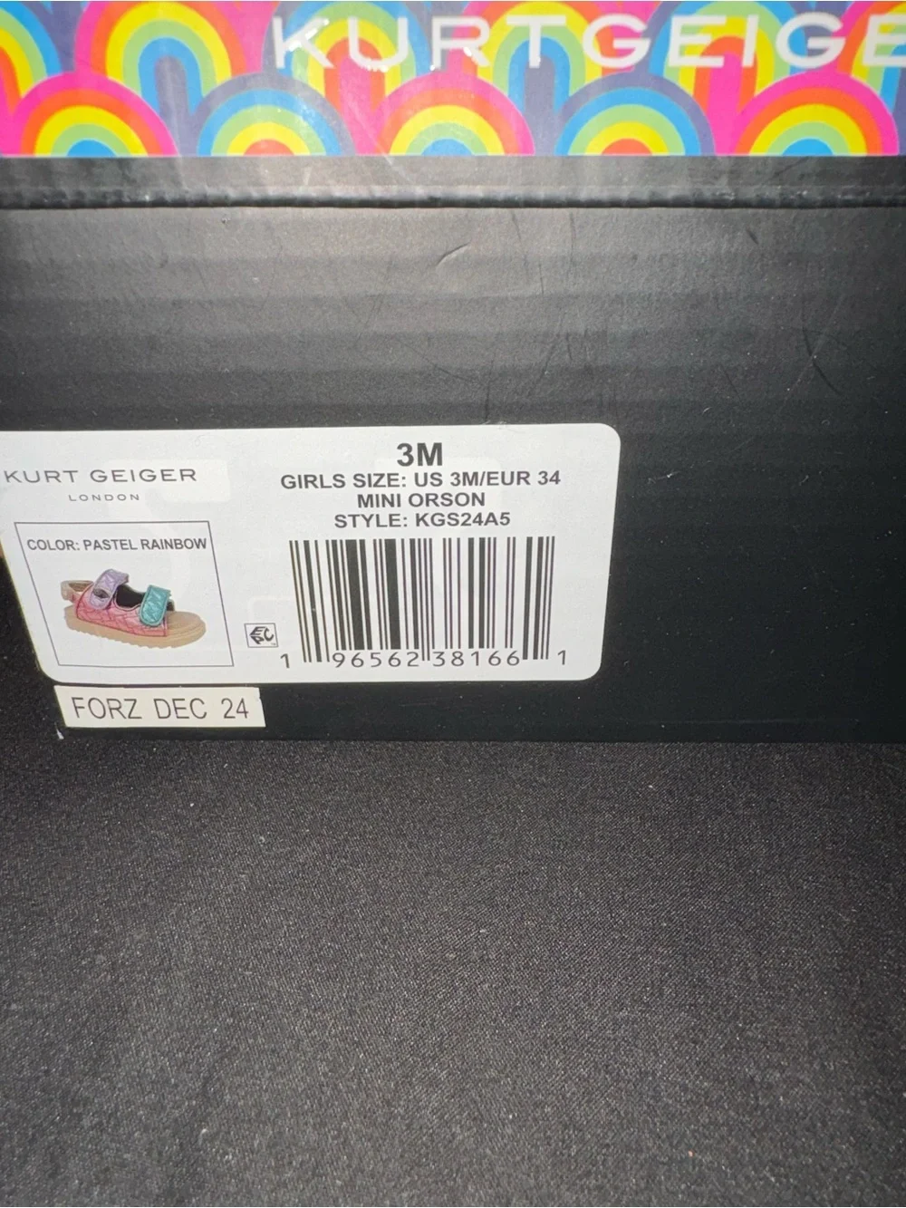 Kurt Geiger Metallic Pink Purple and Teal Girls Sandals - Picture 9 of 10